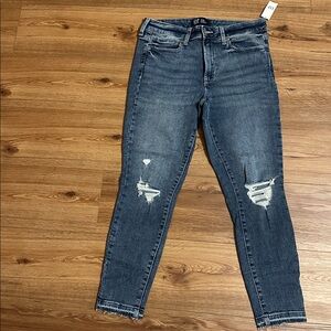 GAP Dark Blue Distressed Ankle Jeans